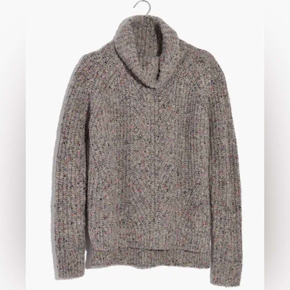 Madewell Colorfleck Ribbed Turtleneck Sweater 🎨🍂🪾